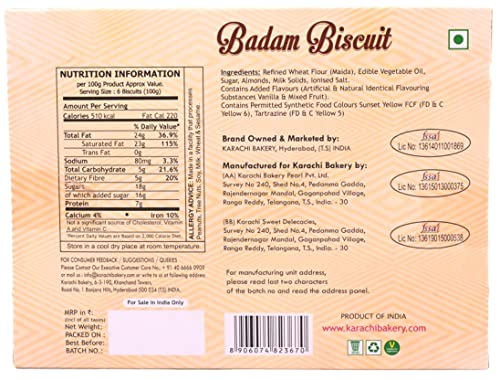 Image of Karachi Bakery Badam Biscuits, 400 g /300 g (Weight May Vary) (Pack of 3)