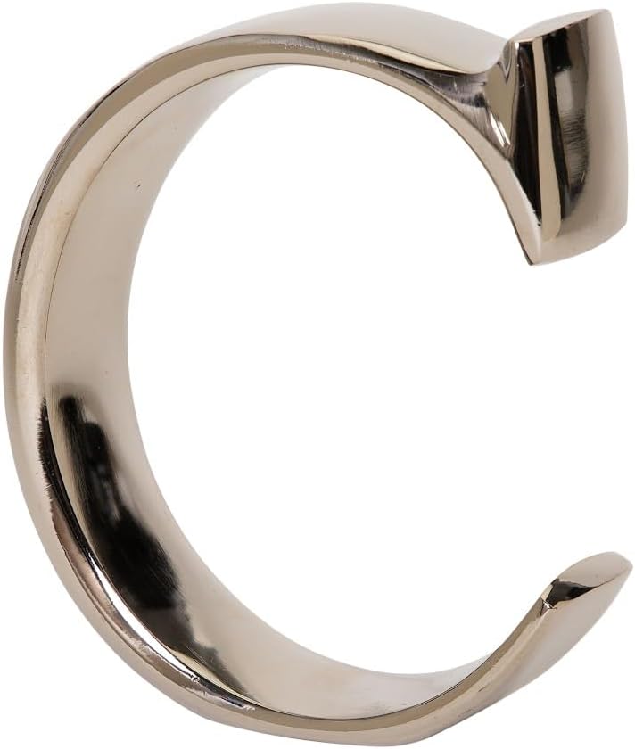CONCEPTS Silver Metal Letter Paperweight Chrome Cast Initial Desk Decor Freestanding Monogram Ornament Heavy Alphabet Name Sign Stylish Personalized Office Accessory Modern Tabletop Display image 3