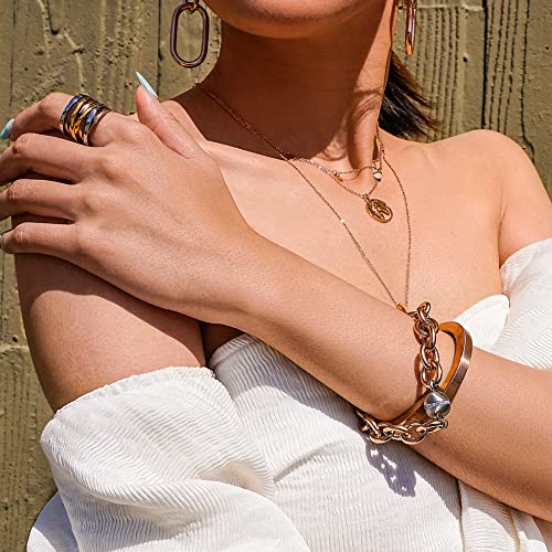 CIUNOFOR 13.7MM Cross Ring Enhancers for Women Statement Engagement Ring for Men and Unisex adults Silver Gold Rose Gold Plated Ring Customized Personalized4