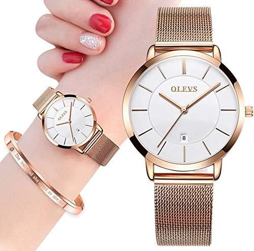Image of OLEVS Women Watches Business Dress Female Ladies for Small Wrist Watch Gold Silver Tone Stainless Steel Band Analog Simple Day Date Waterproof Lady Watches
