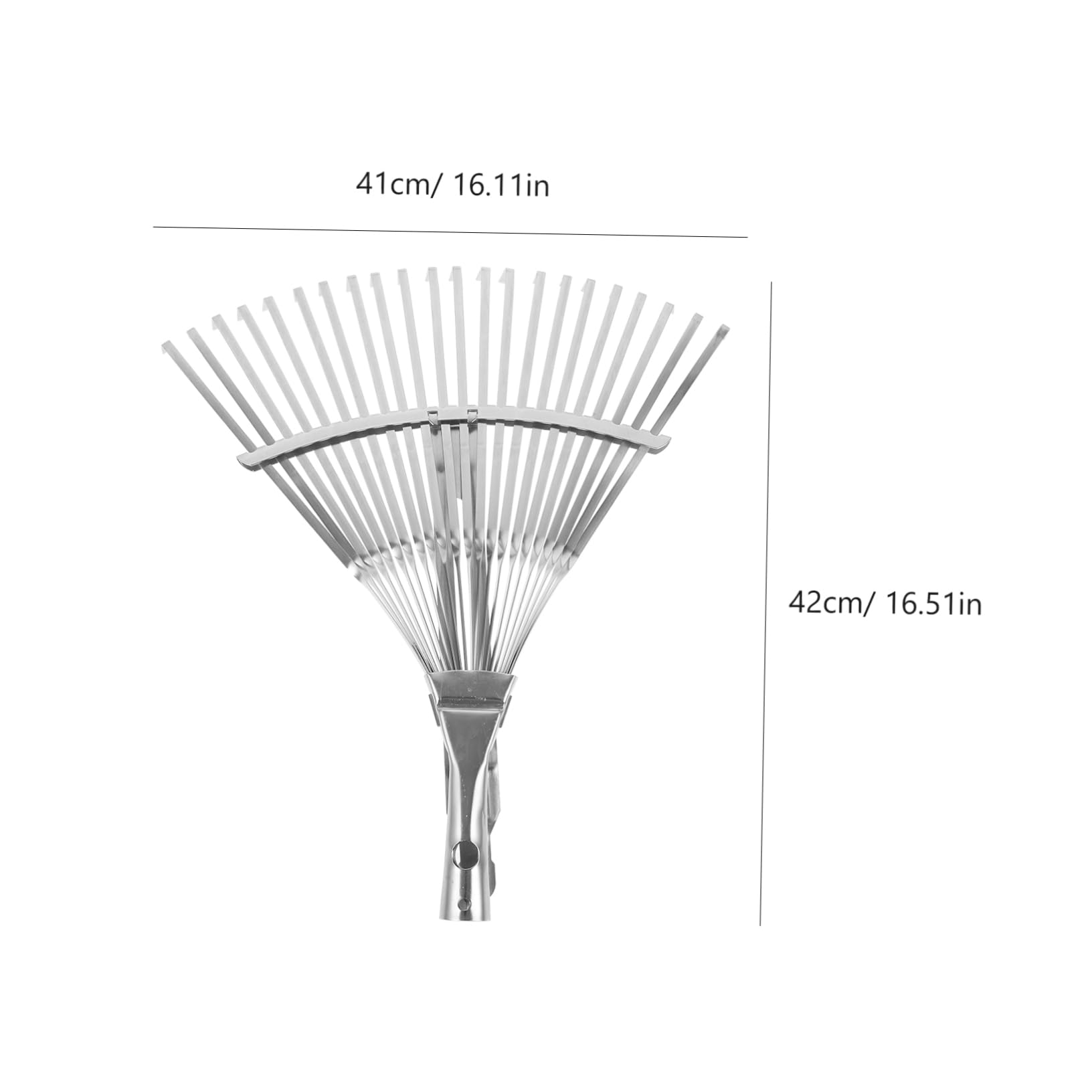 Rastrello da giardino in acciaio inox con manico estensibile, rastrello leggero e multifunzionale per giardinaggio efficiente e allentamento del terreno in spazi esterni