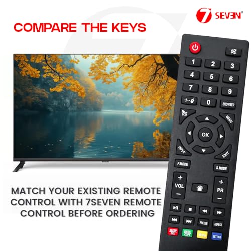 Image of 7SEVEN Remote for Kodak Tv Suitable for LCD LED 1080p Full HD Television Remote Control - Match Exactly with Existing Remote Key by Key for Better Performance