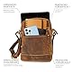ALMADIH kleine Leder Umhängetasche Herren 9.7 Zoll iPad – LEON braun vintage - Kompakte Ledertasche für Reisen & Alltag Messenger Schultertasche Freizeittasche Tablet Herrentasche Damen (LEON bv)