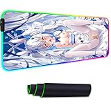 RGB Mouse Pads Azur Lane Sexy Anime Girls Led Gaming Mousepads Large Gamer Computer Accessories...