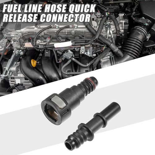 Image of Car Fuel Line Hose Quick Release Connector Kit Straight 1 /2 inch 12.61mm SAE to 1 /2 inch 12mm Disconnect Hose Plastic Gray (Pack of 2)