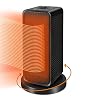 2022 Nieuwe ventilatorkachel energiebesparend met thermostaat, keramische verwarming infraroodverwarming 600/1200W, elektrische verwarming mobiel voor ruimtes tot 30 m², bescherming tegen oververhitting, antidumping (zwart)