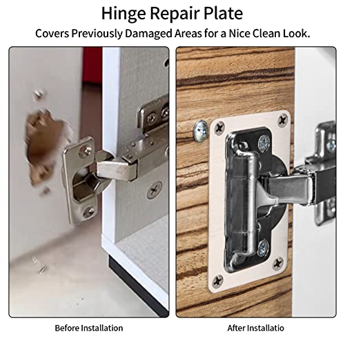 16 Stk Schrank Scharniere Reparaturplatten, Schranktüren Scharnier Reparaturset Edelstahl, für Möbel, Schrank, Schublade, Fenster, Reparatur Platten, mit Schraubendreher