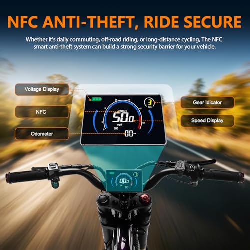 Image of Electric Dirt Bike for Adults 4700W Motor, 50 MPH, 60V Removable Battery, Full Suspension, Hydraulic Brakes, Off-Road All-Terrain Ebike