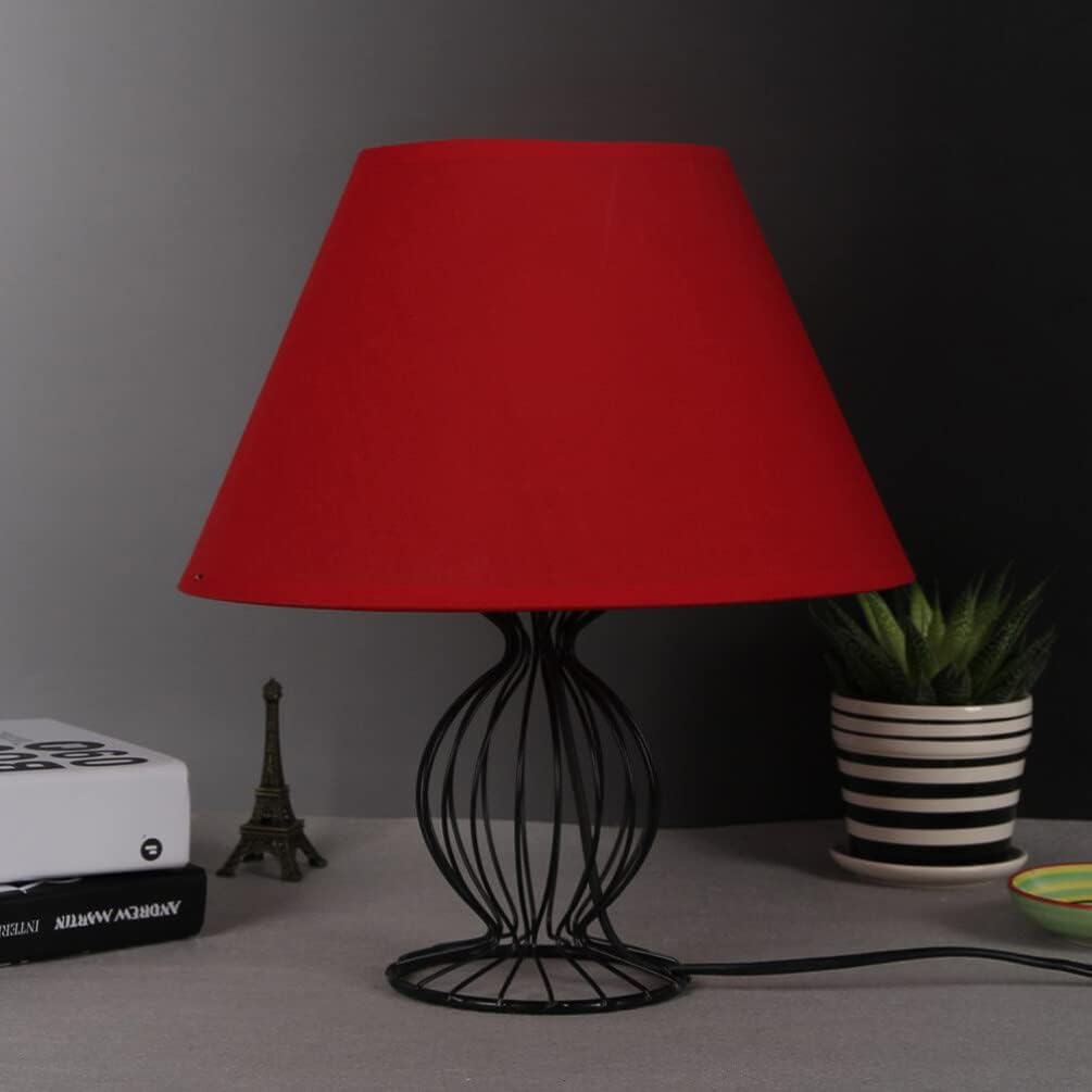 FRCOLOR Small Retro Style Drum Lampshade Elegant Cloth Shade for Table and Wall Lights Vintage Color Design for Bedroom and Living Room Easy to Install Home Decor