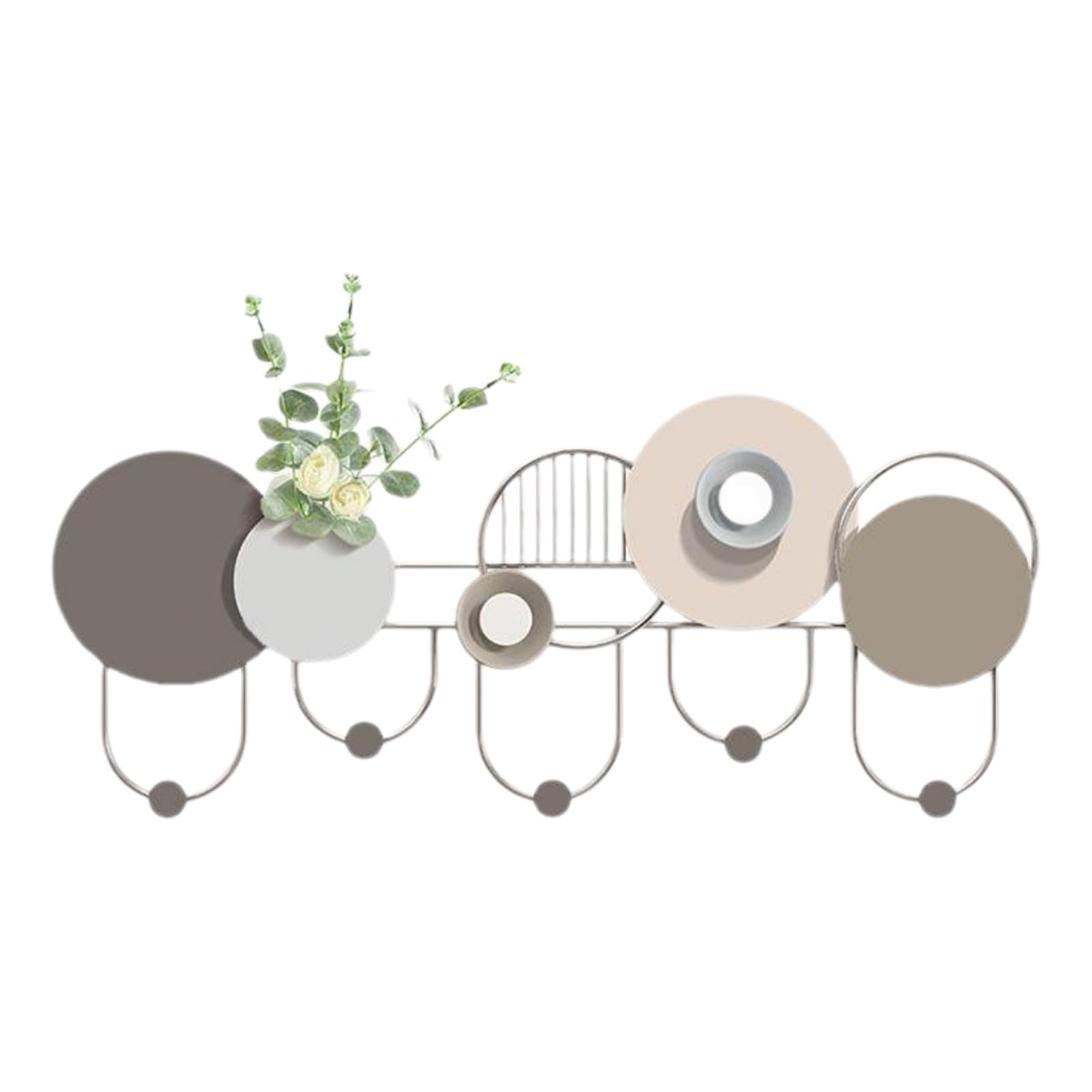 Attaccapanni da Muro Moderno,Appendiabiti da Parete,Attaccapanni da Parete con Ganci,Appendiabiti da Parete Bianco,Metallo,Decorazione della di Casa,per Mobili E Accessori