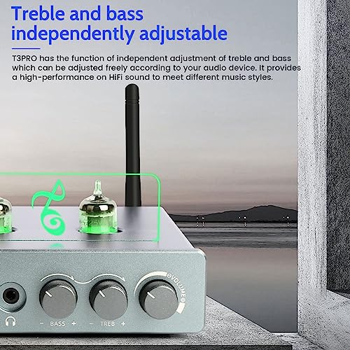 Image of KGUSS T3 PRO Vacuum Tube Amplifier Headphone Amp Bluetooth 5.1 QCC5125 chip with preamplifier Function Volume Adjustable mini Stereo Hi-Fi preamp Perfect for Home Audio Systems