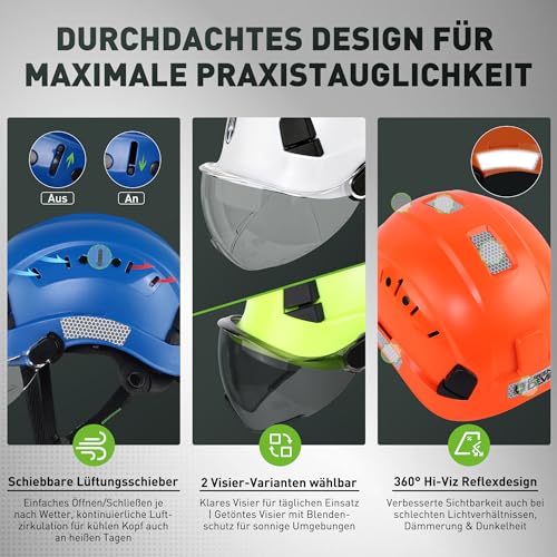 Casco GREEN DEVIL contra impactos y ruido con orejeras y visor de ABS 5