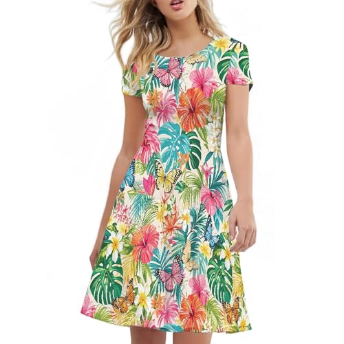 Image of Forchrinse Native Aztec Style Black White Geometric Women's Midi Dress Casual Long Dress Round Neck Swing Dress