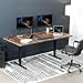 VIVO Electric 71 x 36 in Dual Motor Rustic Sit Stand Desk, Memory Height Adjustment, 2B Series, Vintage Brown Top Black Frame, DESK-KIT-2B7N-36