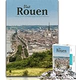 Visitez Rouen Puzzles pour Adolescents 1000 pièces, Aidez Le Cerveau à exercer des Jouets addictifs pour cultiver la Patience Convient aux Couples 38x26cm