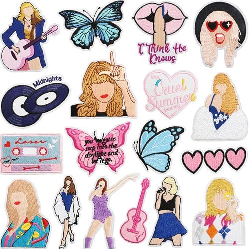 STPLATE 18PCS Embroidered Patch Taylor Iron on Patches for