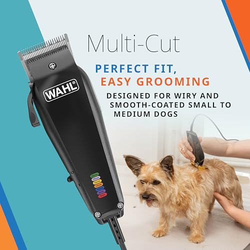 WAHL Multi-Cut, Hundeschermaschine, geräuscharm, mit Kabel, für Haustiere zu Hause, rostbeständig, Schneidsatz aus Stahl mit hohem Karbonanteil, präzisionsgeschliffen, leicht, schwarz