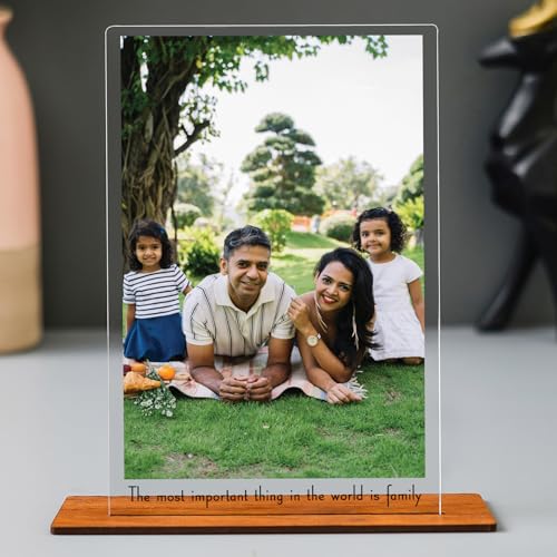 MITZVAH 6X9 Inches Customised Photo Frames for Table Desk with Stand|Table Top Anniversary Or Birthday Gift | Acrylic Photo Frame Personalized (Style3)