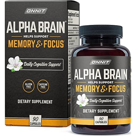 ONNIT Alpha Brain Nootropic Brain Supplement for Men & Women | Memory, Mental Clarity & Cognitive Improvement | Focus Capsules with L-Theanine, Vitamin B6 & Phosphatidylserine (90 Count) Cover