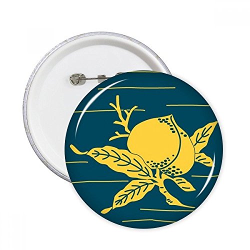 Badge rond Peach jaune Peinture Culture DIYthinker M pour décoration de vêtements