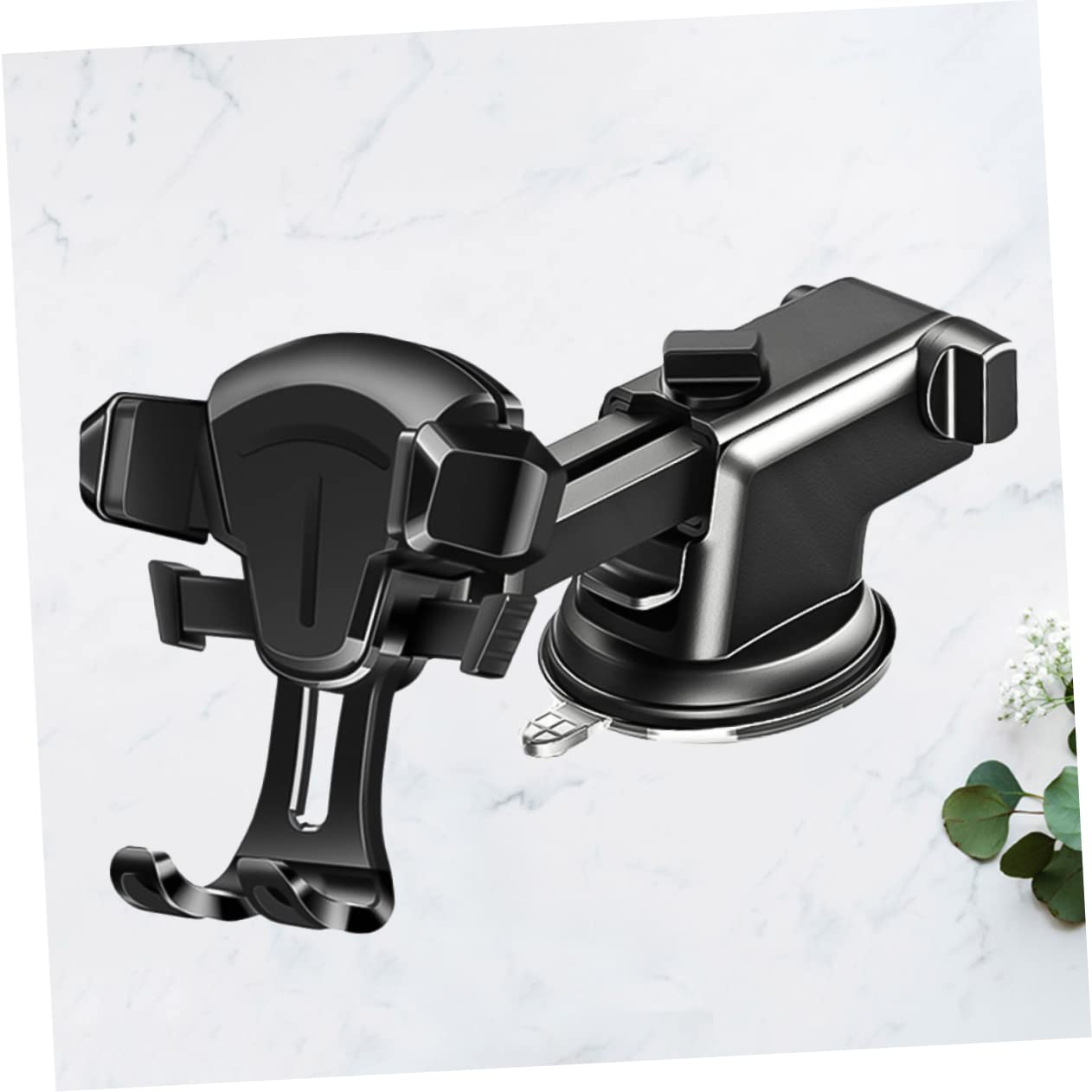 GLEAVI 2piezas Soporte para Teléfono De Coche Soporte Multifuncional Ventosa Fuerte y Rotación De Grados Compatible Móviles Diseño Compacto y Duradero Color Negro