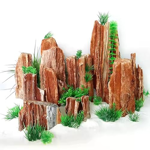 Image of Natural Redwood Petrified Stone for Aquarium Decoration | Aquascaping Rock for Fish Tanks, Terrariums, and Bonsai | pH Neutral, Dense Hardscape Stone with Wood-Like Grain Patterns (5 Kg)