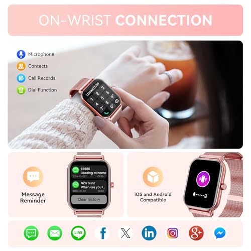 Haulvean Smart Watch for Women Men, Fitness Tracker Watch for Android Phones iPhone Compatible, 1.85" Smart Watches for Women Men, 110+ Sport Modes Smartwatch (2 Strap) by Haulvean - Used condition - Image 2