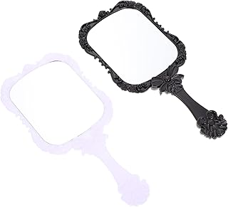 Beavorty 2pcs Vanity Mirror Dresser Mirrors Handheld Cosmetic Mirror Small Handheld Mirror Hand Held Mirror Travel Decor Vintage Decor Handhold Makeup Mirrors Travel Mirrors Looking Glasses