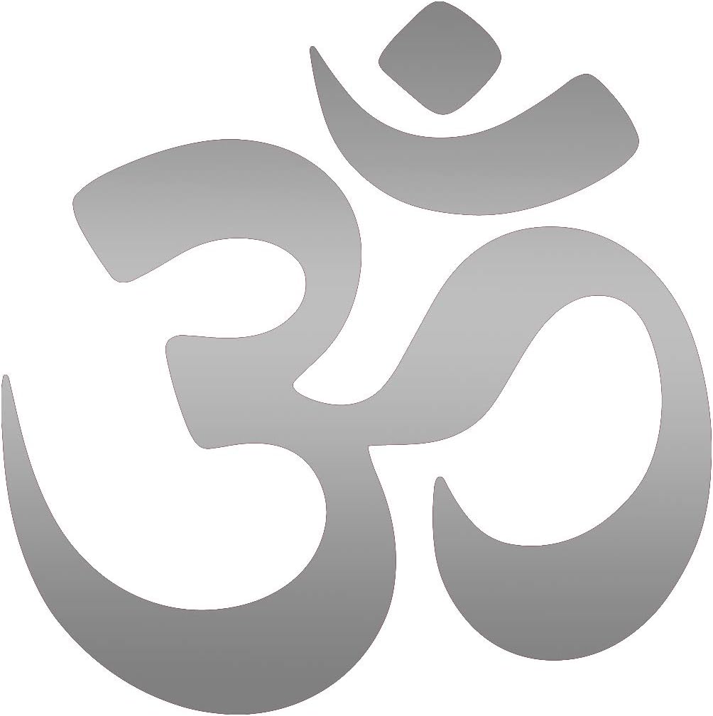 Ohm Symbol Silhouette (Metallic Silver) (Set of 2) Premium Waterproof Vinyl Decal Stickers for Laptop Phone Accessory Helmet Car Window Bumper Mug Tuber Cup Door Wall Decoration