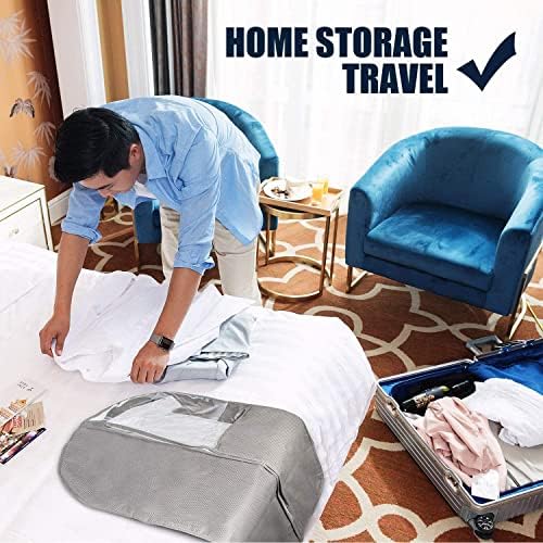Suit Carrier Cover Bag, Foldover Waterproof Garment Cover Travel Bag with Handles Anti-Moth Protector and Rivets Stitching for Suit, Jacket, Tuxedos, Dresses,Coat, Dresses for Storage and Travel