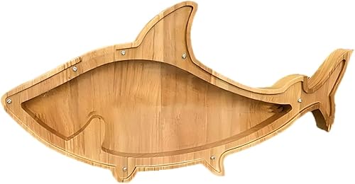 PATROK Banco de dinero de animales de madera, caja de dinero, alcancía, bancos de monedas, caja de ahorro de dinero, banco de madera para niños y
