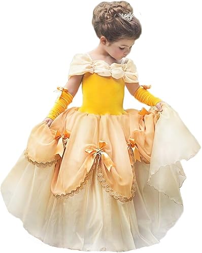 Miniatura 1 de TYHTYM Deluxe Princess Costumes Little Girls Dress Kids Fancy Gown Cosplay Halloween Party