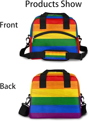 Miniatura 3 de LGBT - Lonchera con diseño de bandera del orgullo, bolsa aisladaenfriadora para mujeres, hombres, niñas, niños, con rayas de arcoíris, bolsa de