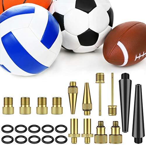 NATUCE 24PCS Brass Bike Pump Adapter, Bicycle Valve Adapter Set, Schrader Valve, Presta Valve, Bicycle Inflator Kit, DV AV SV Bike Valve Adaptor Adapter Converter for Tire Inflator Air Pump Compressor