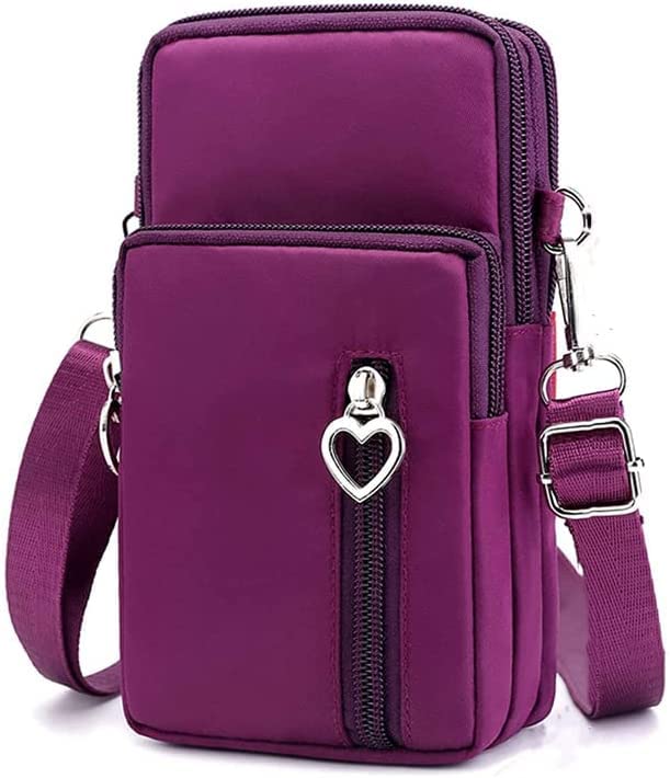 crossbody bag for iphone 12 pro max, xs max, 12, 11, xr, 12 pro, 11 pro/lg velvet, wing k51 / moto e/oneplus 8, n10, pixel 4a 3a xl,small cute cell phone purse wallet pouch wristlet armband (purple)