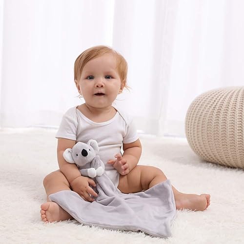 Miniatura 5 de Apricot Lamb Manta de seguridad de animales de peluche, koala gris, manta de personaje de cuarto de bebé, felpa de lujo para acurrucarse (koala gris)