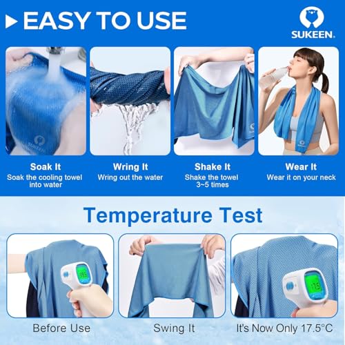 Image of KUEN [4 Pack] Cooling Towel (40 inchx12 inch), Ice Towel, Soft Breathable Chilly Towel, Microfiber Towel for Yoga, Sport, Running, Gym, Workout,Camping, Fitness, Workout & More Activities