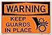 Vestil SI-W-46-D-AC-130 Keep Guards in Place Warning Sign, Aluminum Composite, 0.130" Overall Size, 18.5" W x 12.5" H
