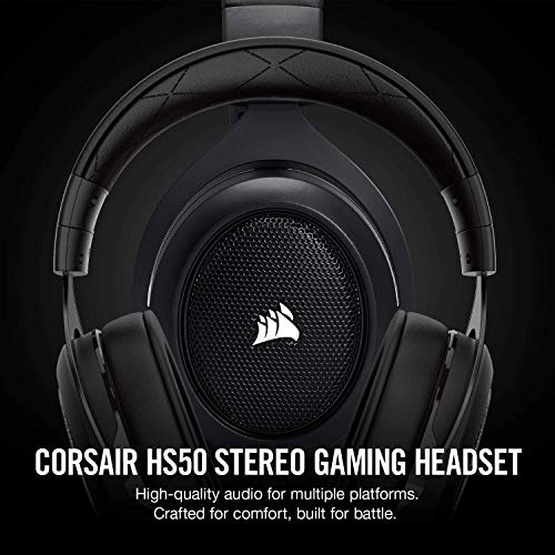 Image of CORSAIR HS50 - Stereo Gaming Headset - Works with PC, Mac, Xbox One, PS4, Nintendo Switch, iOS and Android(CA-9011170-AP) - Carbon