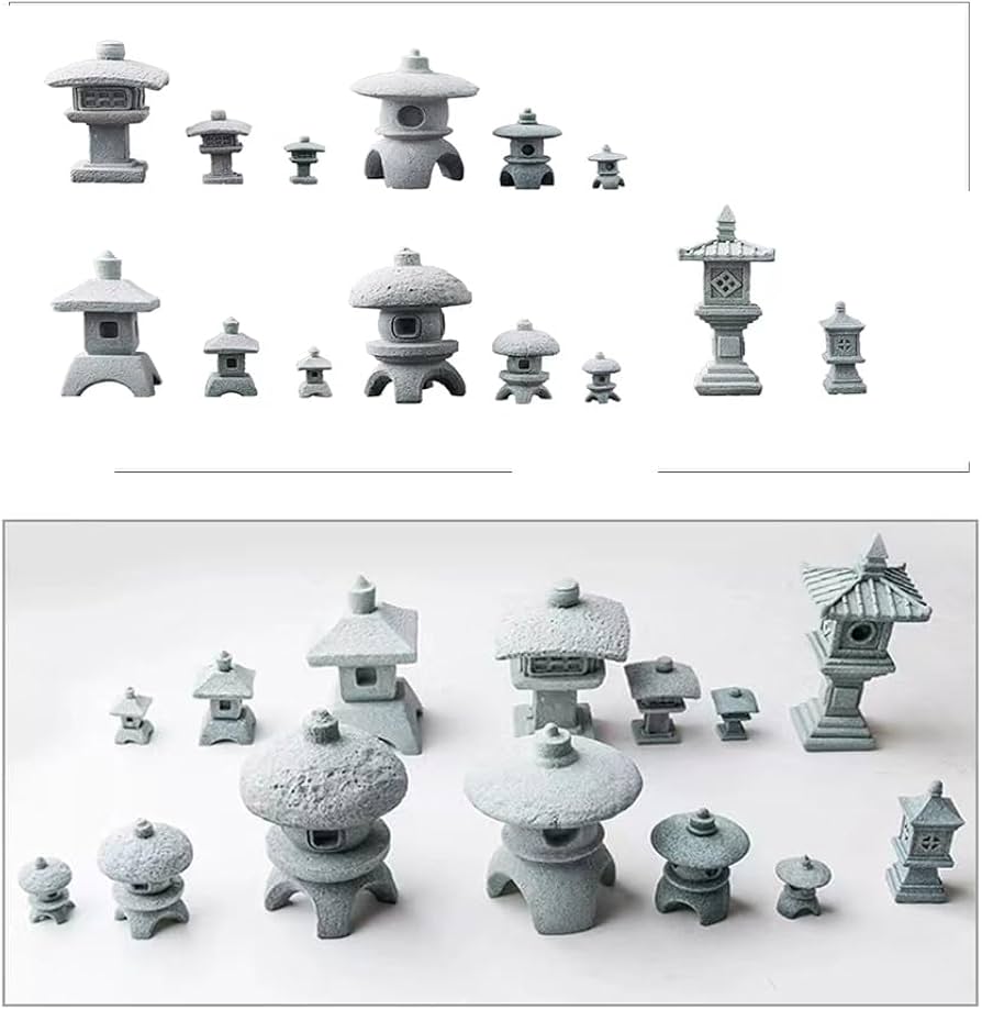 小さな石灯籠 Amazon.co.jp: QIUEER ミニ石灯籠（とうろう） 角雪見灯籠 雪見燈籠 岬