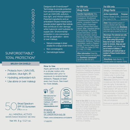 Colorescience Sunforgettable Total Protection Brush-On Sunscreen Mineral Powder for Sensitive Skin, Tan, 0.21 Oz (Pack of 1) — view 8