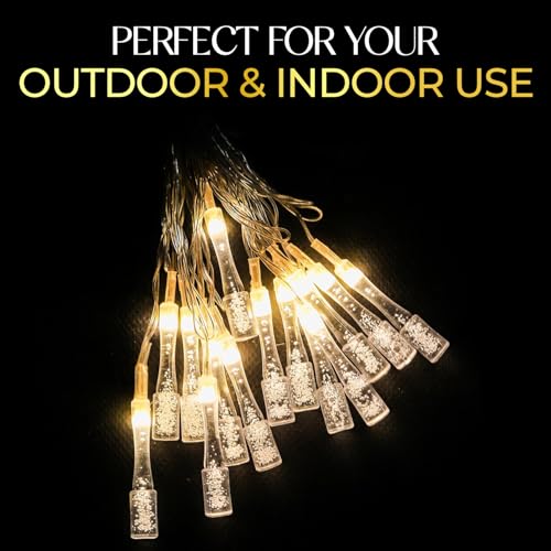 Image of Lexton Fairy 14 Bottle Shape Drop LED String Light | 14 LED, Plug Sourced, 4 Meter Long | Suitable for Diwali, Birthday, Festival, Wedding, Party, Patio, Lawn, Restaurants (Pack of 1, Warm White)