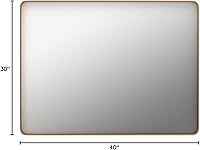 Vista 202 de LOAAO - Espejo de baño con marco de metal negro de 28x36 pulgadas para pared, espejo de tocador de baño negro mate estilo granja, antióxido, se