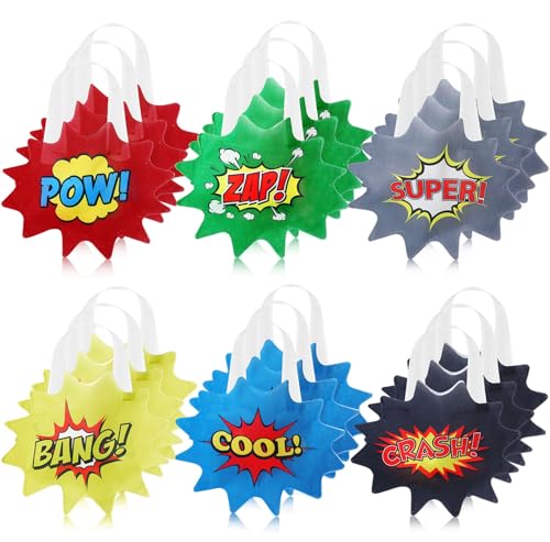Silkfly 24 Pcs Hero Birthday Party Supplies Non Woven Reusable Ba...