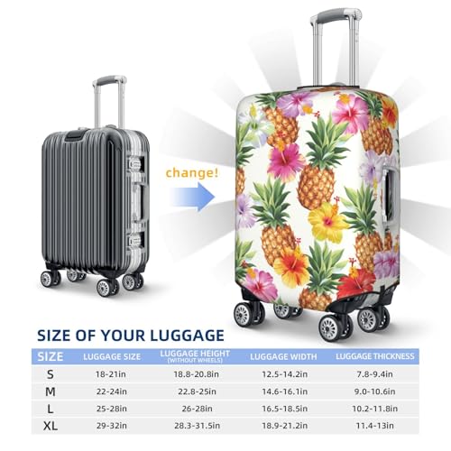 Travel Luggage Cover Protector - Hawaiian Pineapples Anti-Scratch Suitcase Covers Fits 18-32 Inch Luggage2