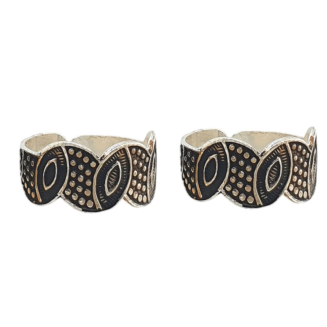 sahiba gems 925 Pure Silver Designer Toe Rings (Chandi Bichhiya) For Women ~ 2 Pieces (Band Style)-picture-14