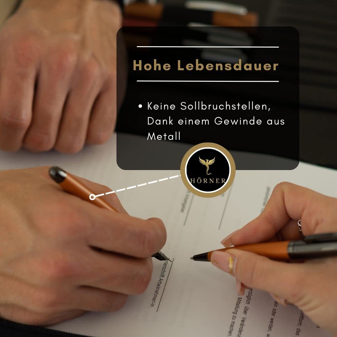 Hörner Auerus Penna Stilografica Di Lusso Made In Germany - Piuma Metallo Con Inchiostro Blu, Regalo Premium