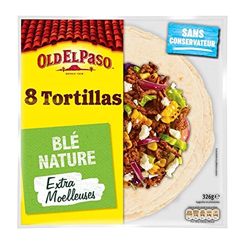 Old El Paso 8 Tortillas Trigo Naturaleza Extra Esponjosas 326 g (lote de 4)
