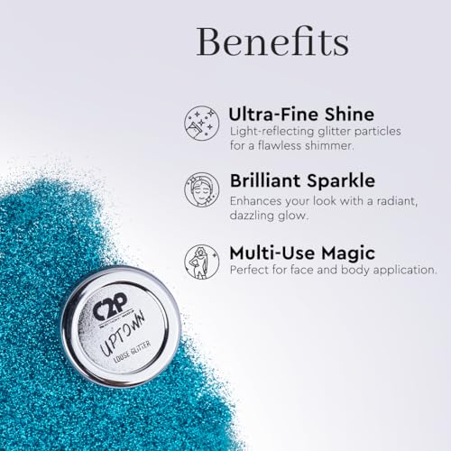 Image of C2P Pro Sparkle Duo Glitter and Glue Kit - Eyeshadow for Eye & Body Makeup | Waterproof, Quick-Drying for Stunning Shimmer Looks (Mermaid 58)