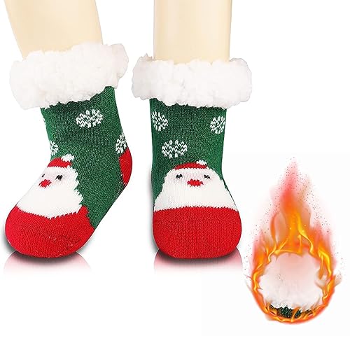 5 Paar Weihnachtssocken Für Kinder, Größe 25-28, Baumwolle, Mit Schneekugel-Motiv